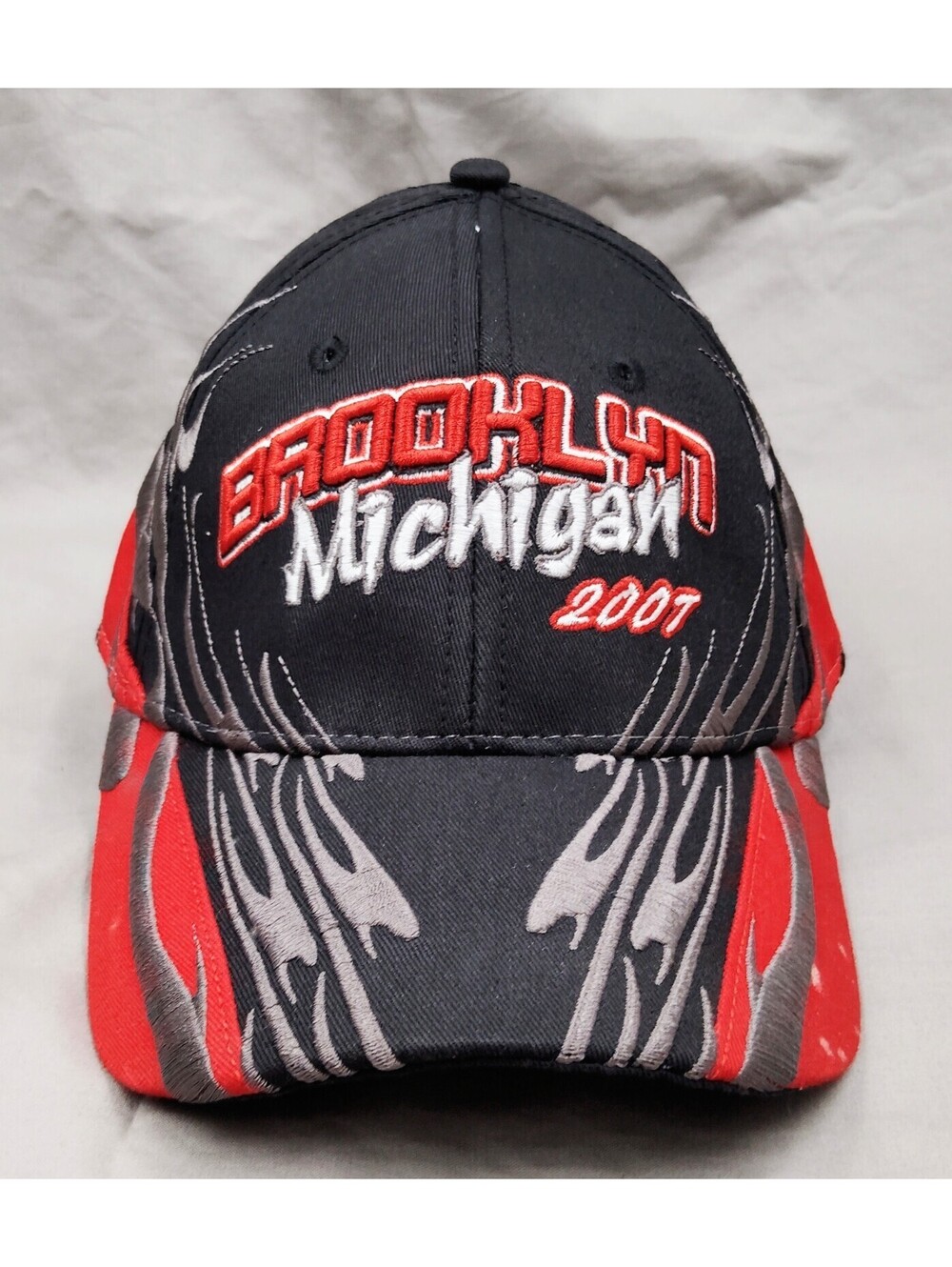 2007 Brooklyn Michigan Racing Hat Cap Y2K Tribal Flame Embroidered Adjustable